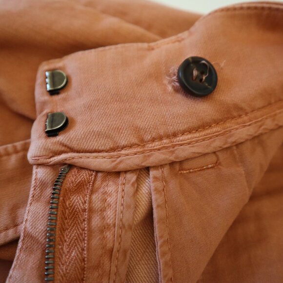 Brunello Cucinelli Shorts Monili Trim Belt Orange Cotton Blend Dyed Size 2 - Picture 9 of 9